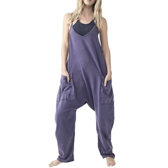 FREE PEOPLE MOVEMENT WASHED PURPLE HOT SHOT ONESIE JUMPSUIT - Picture 1 of 11